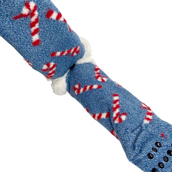 NWT Fuzzy Babba Christmas Dog Santa Claus Grippy Bottom Tall Slipper Socks - Picture 3 of 7